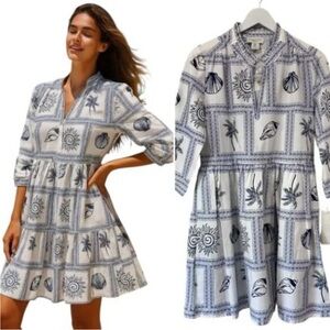 Calypso St Barth Beach Coastal Nautical
Seashells Palm Trees Print Dress